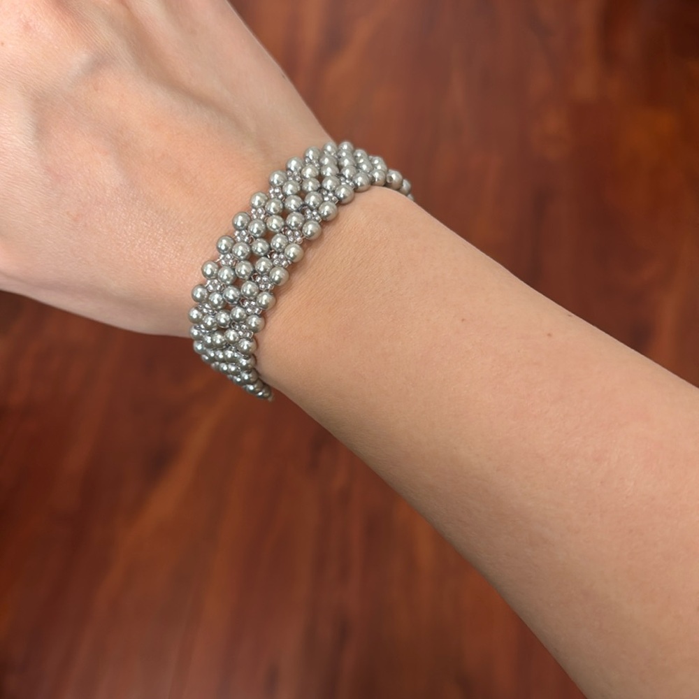 Handmade bracelet. Evenly sized beads. Sits beautifully on wrist.